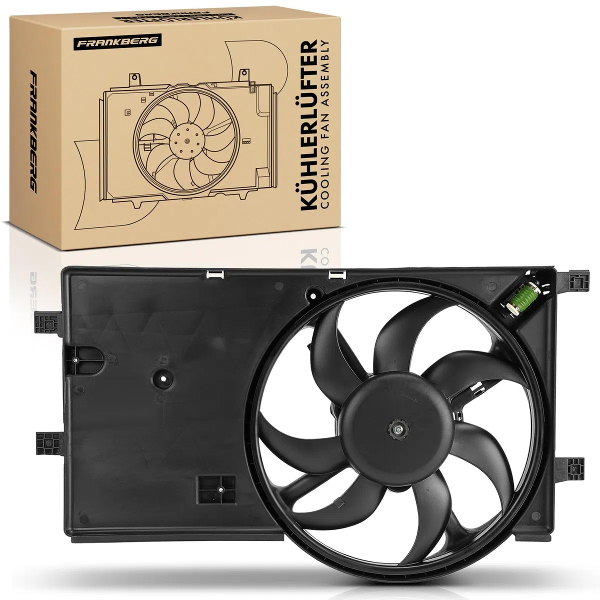 Frankberg Ventola del radiatore ad acqua Compatibile con Bipper Tepee 1.3 HDi 75 Nemo Station Wagon 1.3 HDi 75 Nemo Station Wagon 1.4 HDi Bipper Tepee 1.4 HDi Fiorino MPV 225 JTD MultiJet 1253P5