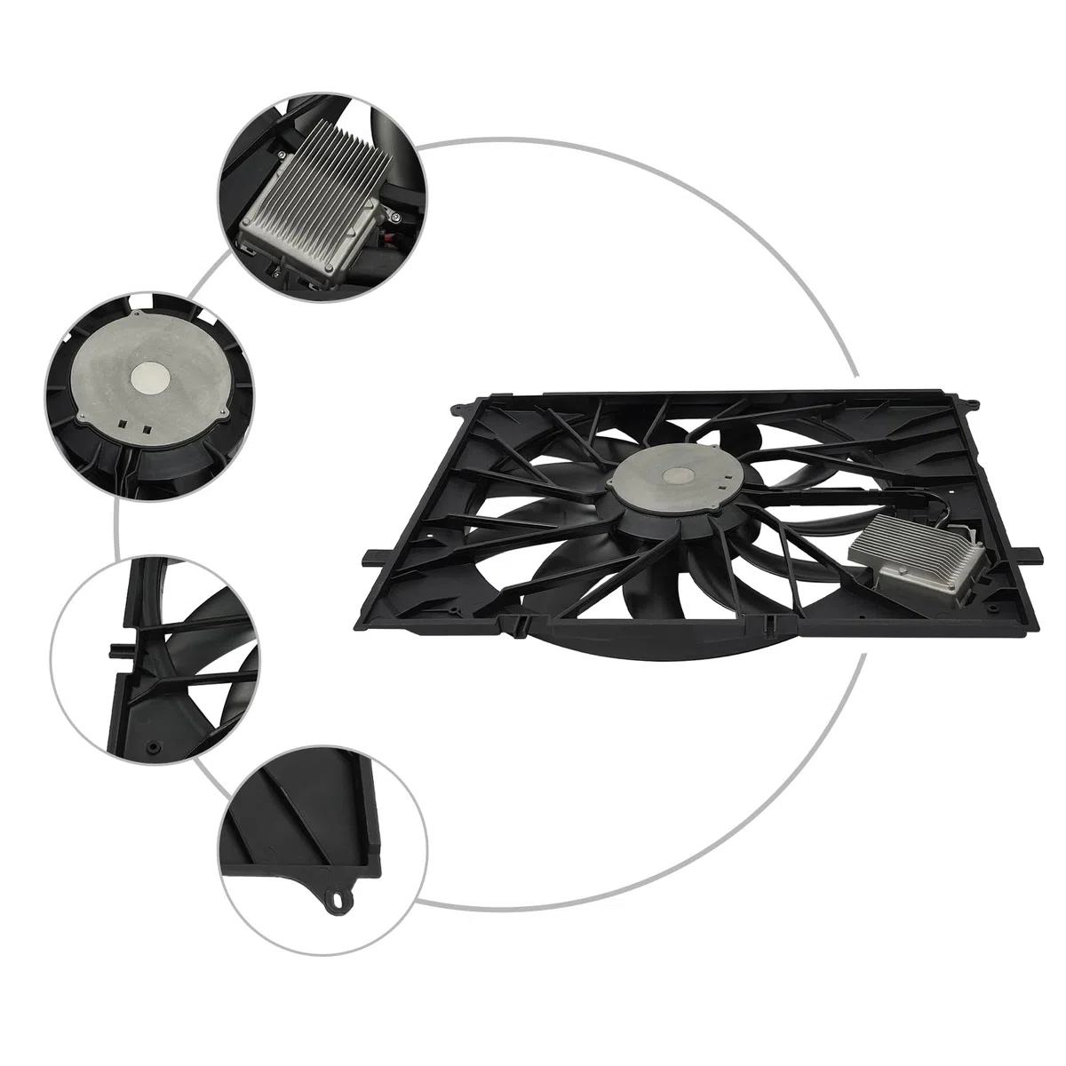 Ventola di raffreddamento del motore, 12 V, 4 poli, 11 pale, in nylon, ricambio diretto per Mercedes-Benz Classe S W220 S280 S320 S350 S400 SL R230 CLK C209 CLS C219 Classe E W211 S211 W 221