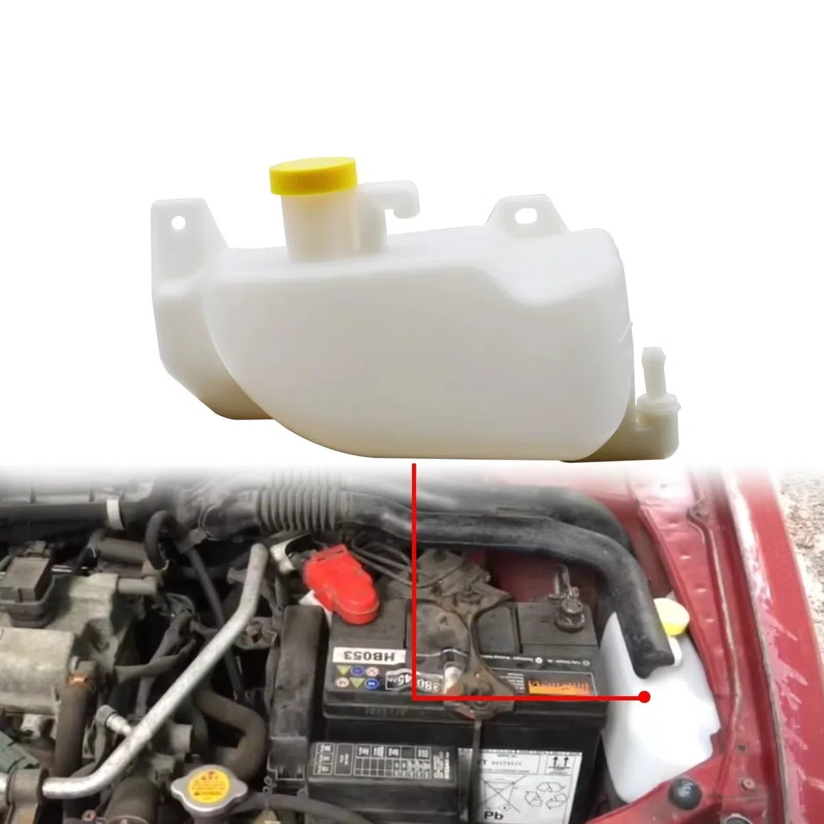 Vaschette Liquido Radiatori Compatibile con Nissan per Micra II K11 1992-1997 1998 1999 2000 Serbatoio di Espansione del Serbatoio del Liquido di Raffreddamento per Auto con Tappo 2171043B01