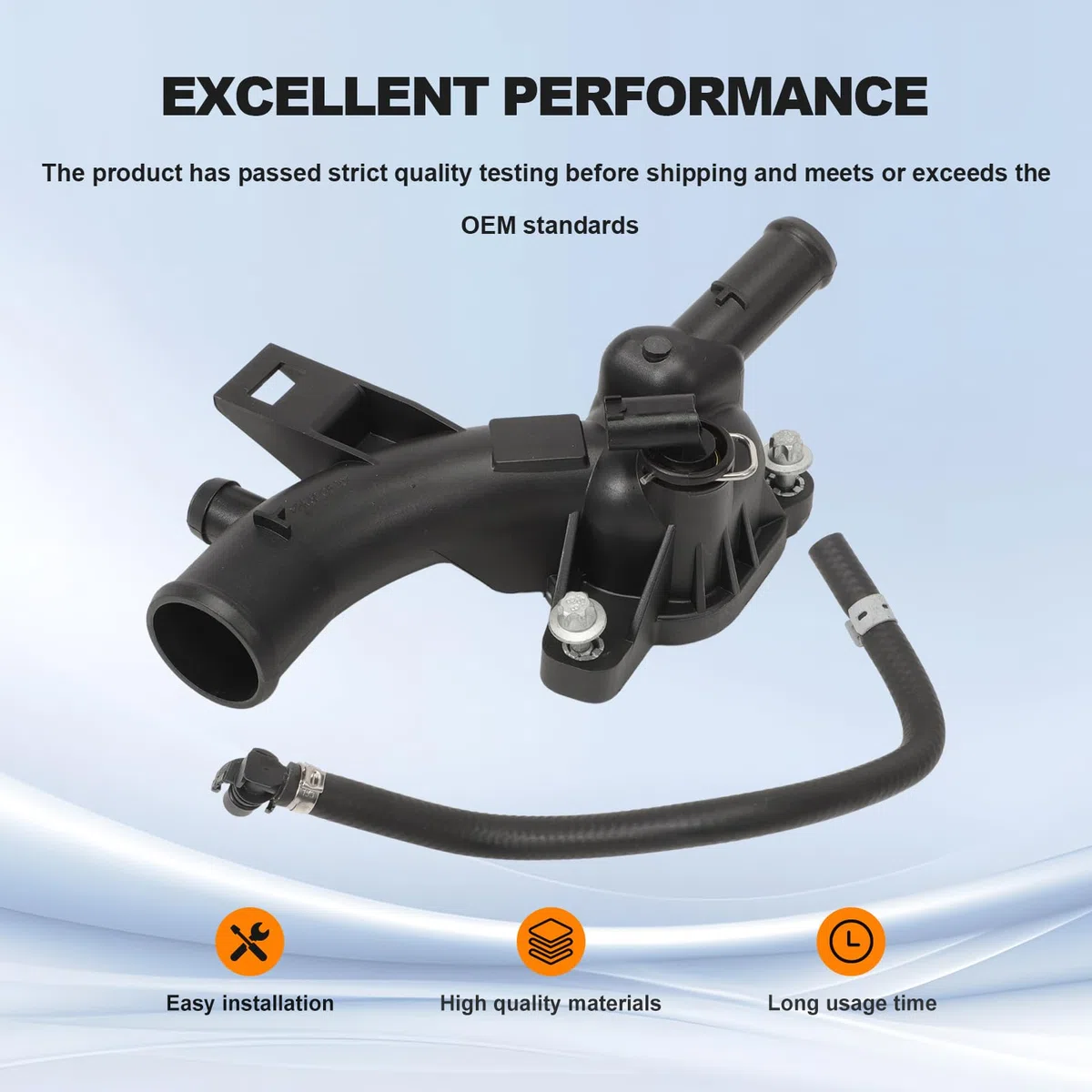 Scatola termostato, uscita pompa acqua 1338487, compatibile con Vauxhal Adam Astra Corsa Meriva 2010-2016, 25192985 13249353, con tubo dell'acqua