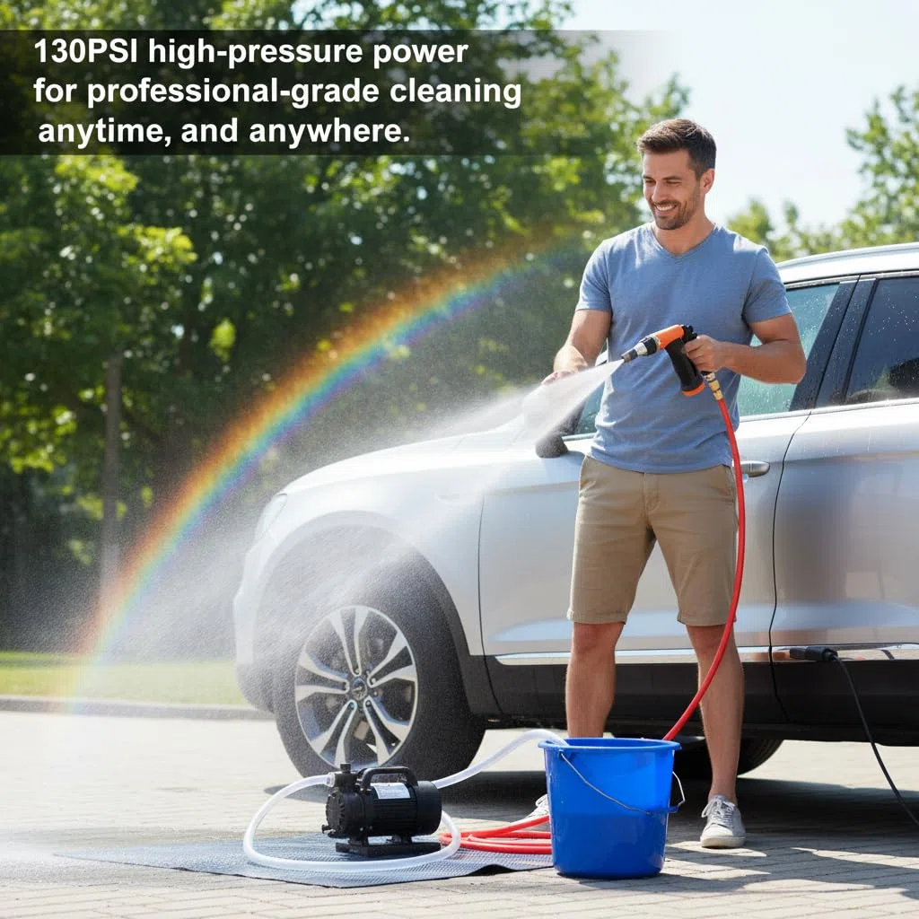 12V 80W pompa acqua ad alta pressione lavaggio auto pompa, Autolavaggio portatile Spruzzatore per auto, lavaggio Pompa autoadescante