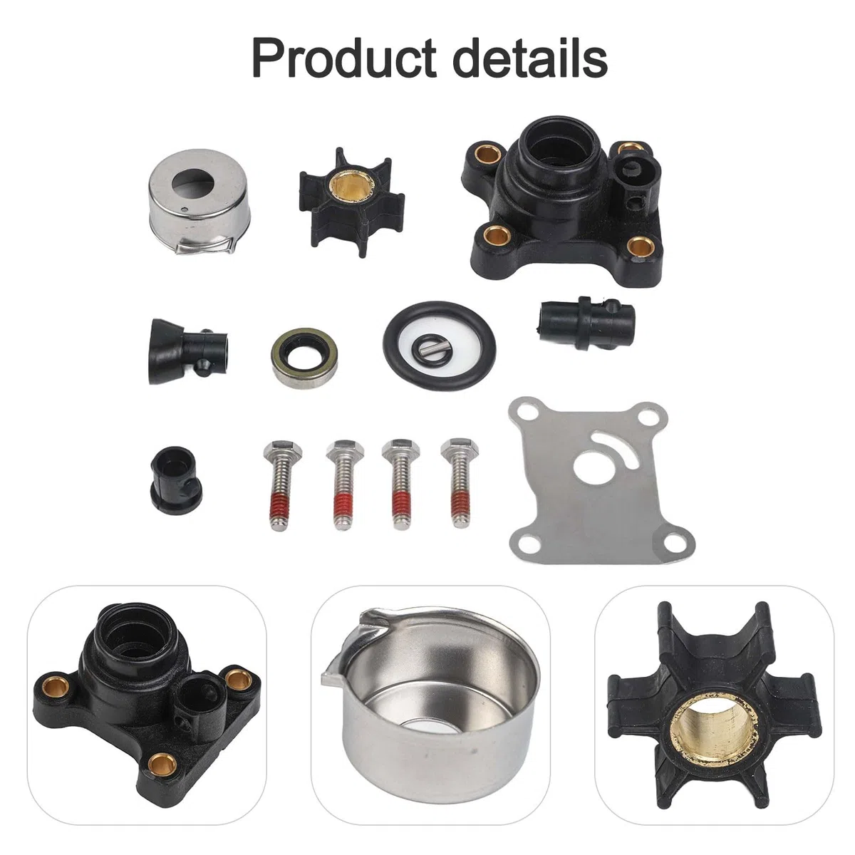 SPORTARC Kit girante dell'acqua, parti di riparazione motore fuoribordo, per Johnson Evinrude 8-15HP, ricambio per raffreddamento motore a 2 tempi a 4 tempi, include alloggiamento