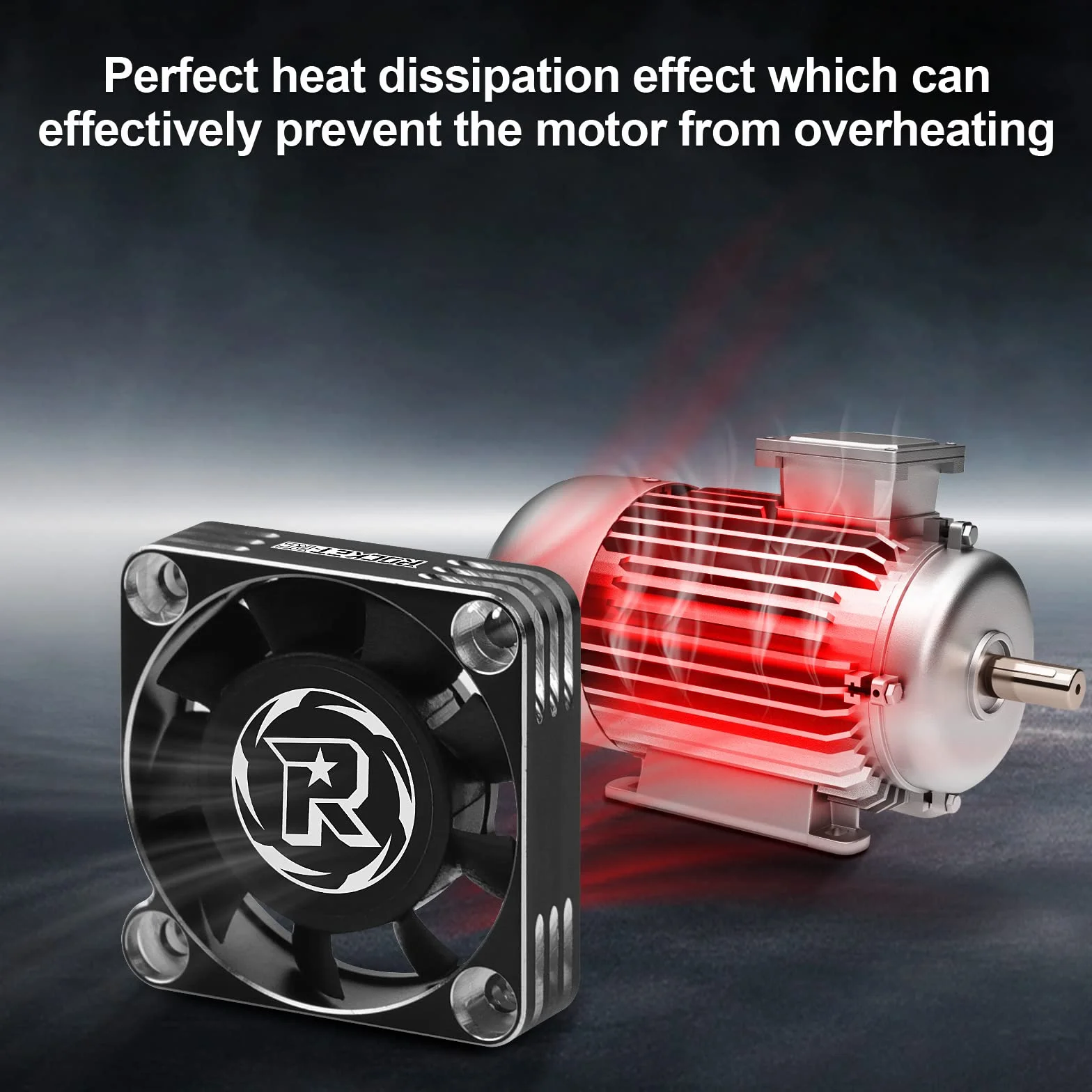 Ventola motore RC, Ventola di Raffreddamento Motore RC, 40 mm 16000 RPM 3650 540 550 ESC dissipatore di calore motore Brushless Ventola per 1/12 1/10 1/8 Scale RC Auto (argento nero)