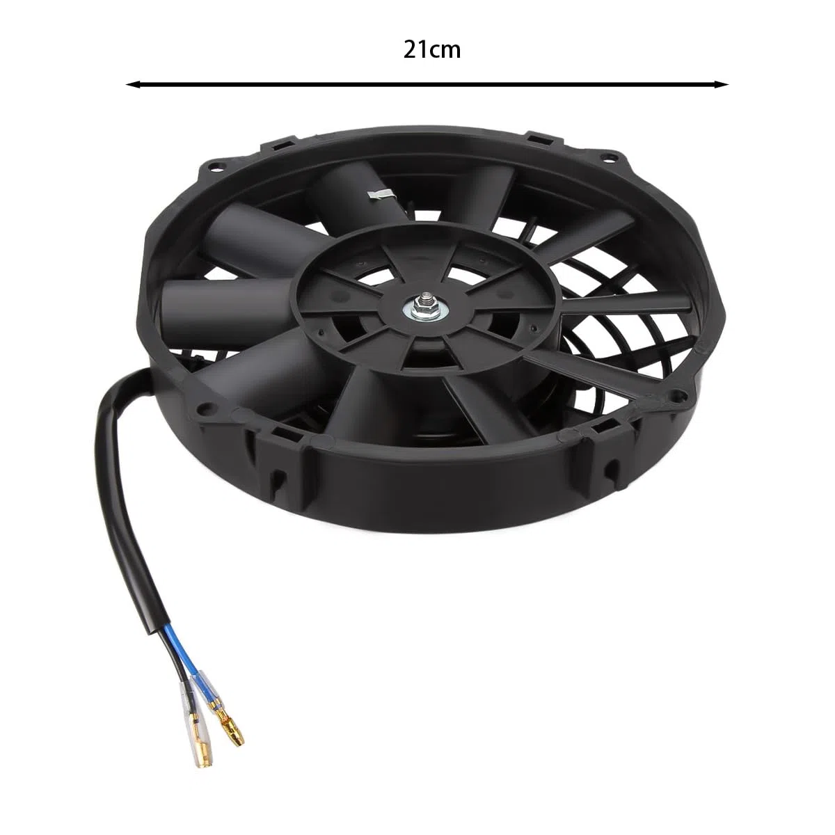 Ventola di raffreddamento per radiatore elettrico sottile da 7" 12v 80w - Ventola universale per motore a lama curva con kit di montaggio ABS nero per auto, camion, sistemi HVAC