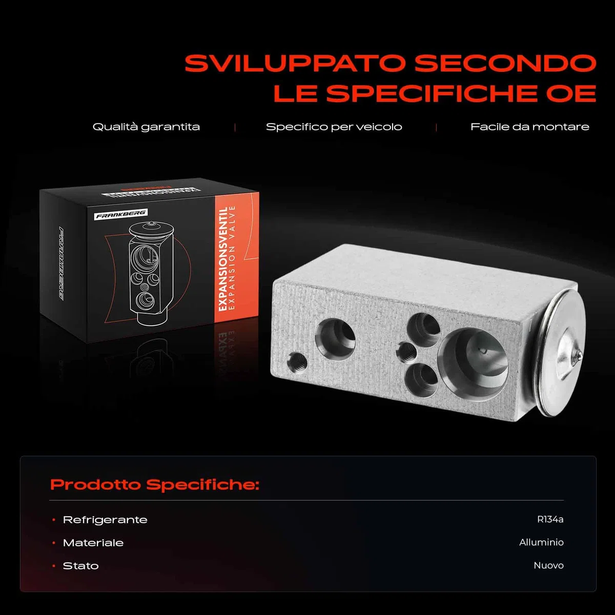 Frankberg Valvola di espansione climatizzatore Compatibile con 500 312 1.2L KA RU8 1.2L 169 1.2L Punto Furgone/Compatto 188 1.2L 169 1.1L Replace# 46723601