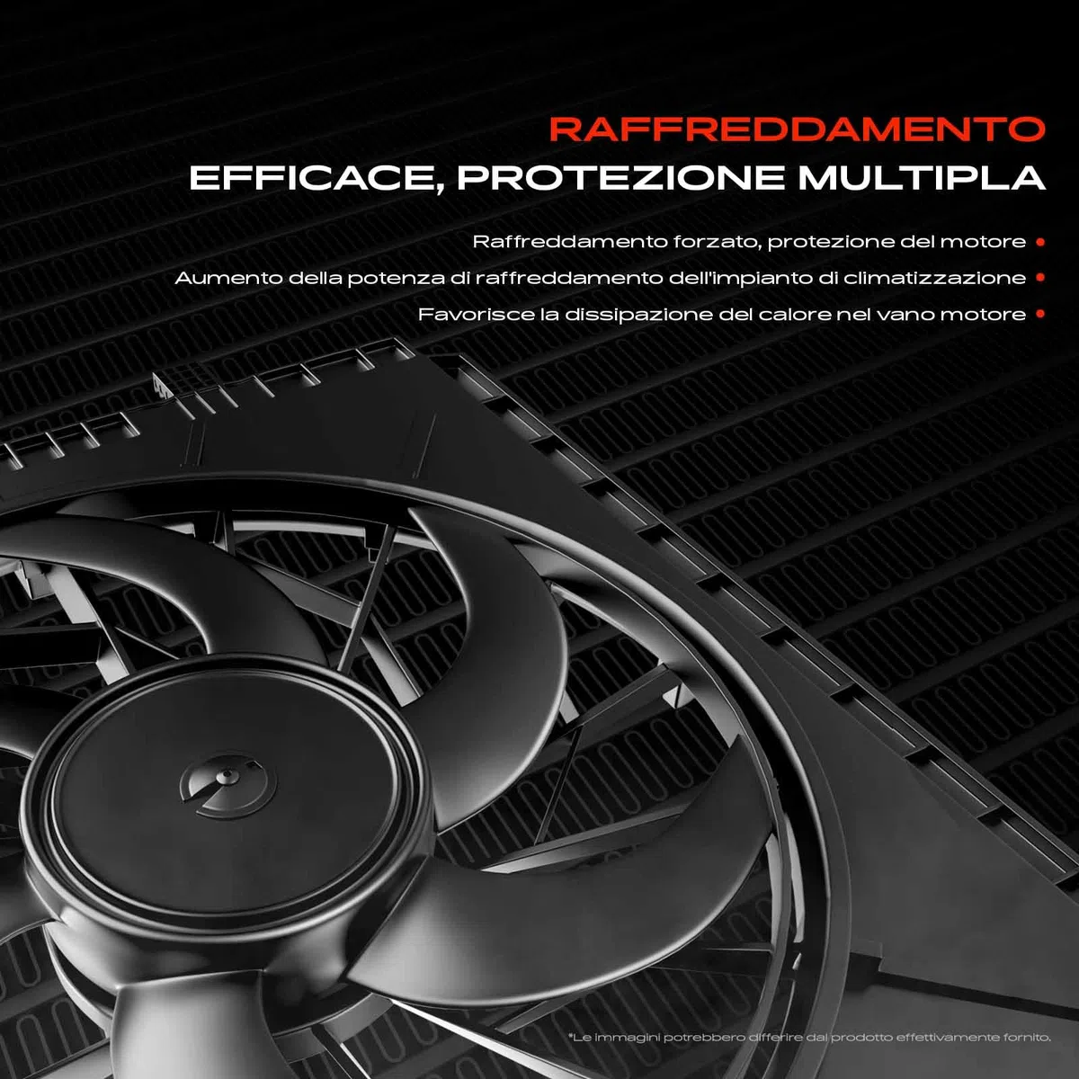 Frankberg Ventola di raffreddamento Ventola Radiatore ad acqua Compatibile con 2 DY 1.4 Fiesta V JD JH 1.4 16V Fiesta V JD JH 1.25 16V Fusion JU 1.4 2 DY 1.2 Replace# 2S6H8C607DA,2S6H8C