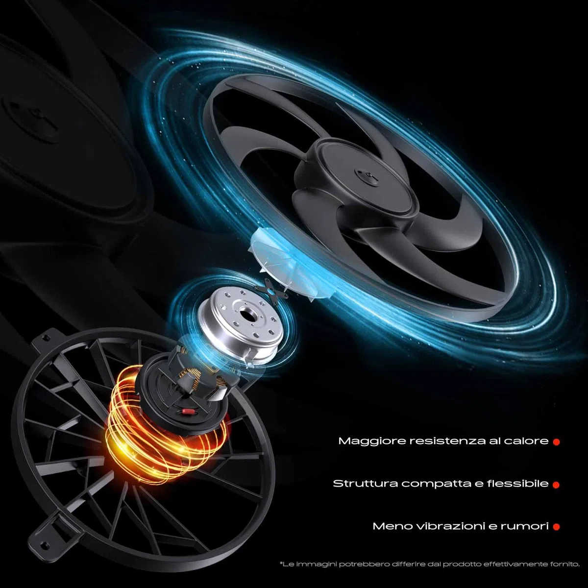 Frankberg Ventola di raffreddamento Ventola Radiatore ad acqua Compatibile con 2 DY 1.4 Fiesta V JD JH 1.4 16V Fiesta V JD JH 1.25 16V Fusion JU 1.4 2 DY 1.2 Replace# 2S6H8C607DA,2S6H8C