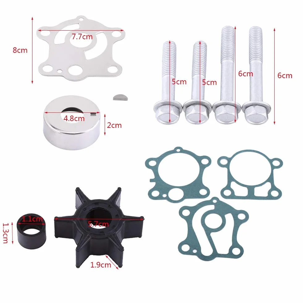 Kit Pompa Acqua, Riparazione Pompa Acqua Ricostruzione Kit girante Kit Riparazione fuoribordo per Motori fuoribordo 2 Tempi / 1984-1994 6H4-W0078-00-00