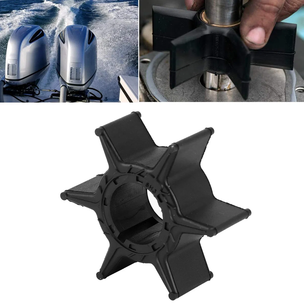 Girante Pompa Acqua 6h3-44352-00 Ricambio per 40 50 F40 F50 F60 - Gomma Marina, Resistente alla Corrosione, Facile Installazione