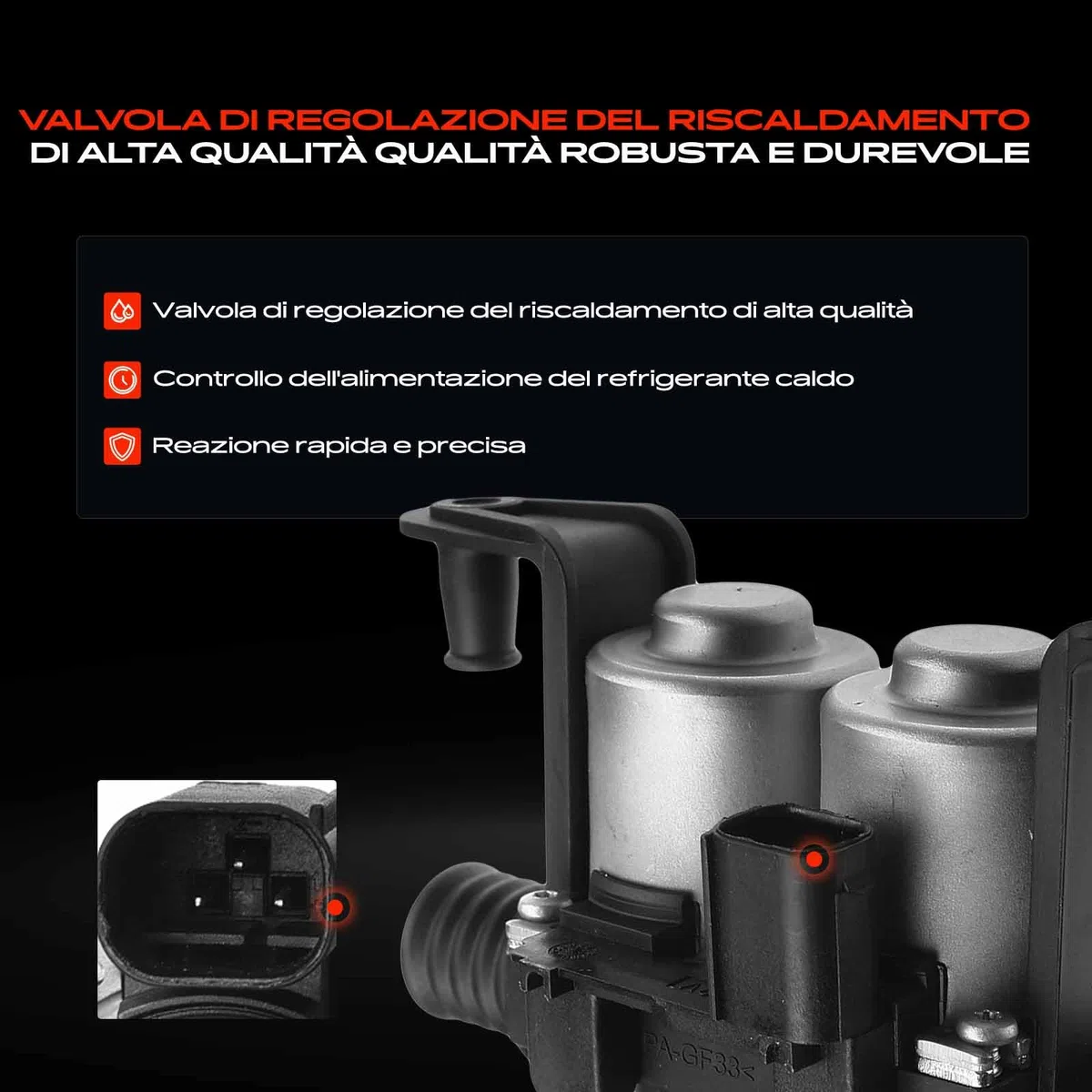 Frankberg Valvola di regolazione del refrigerante Valvola di riscaldamento Compatibile con Serie 5 Touring E61 3.0L Serie 5 E60 2.2L Serie 5 Touring E61 2.0L Serie 5 E60 3.0L Serie 5 E60 2.5L EHV100