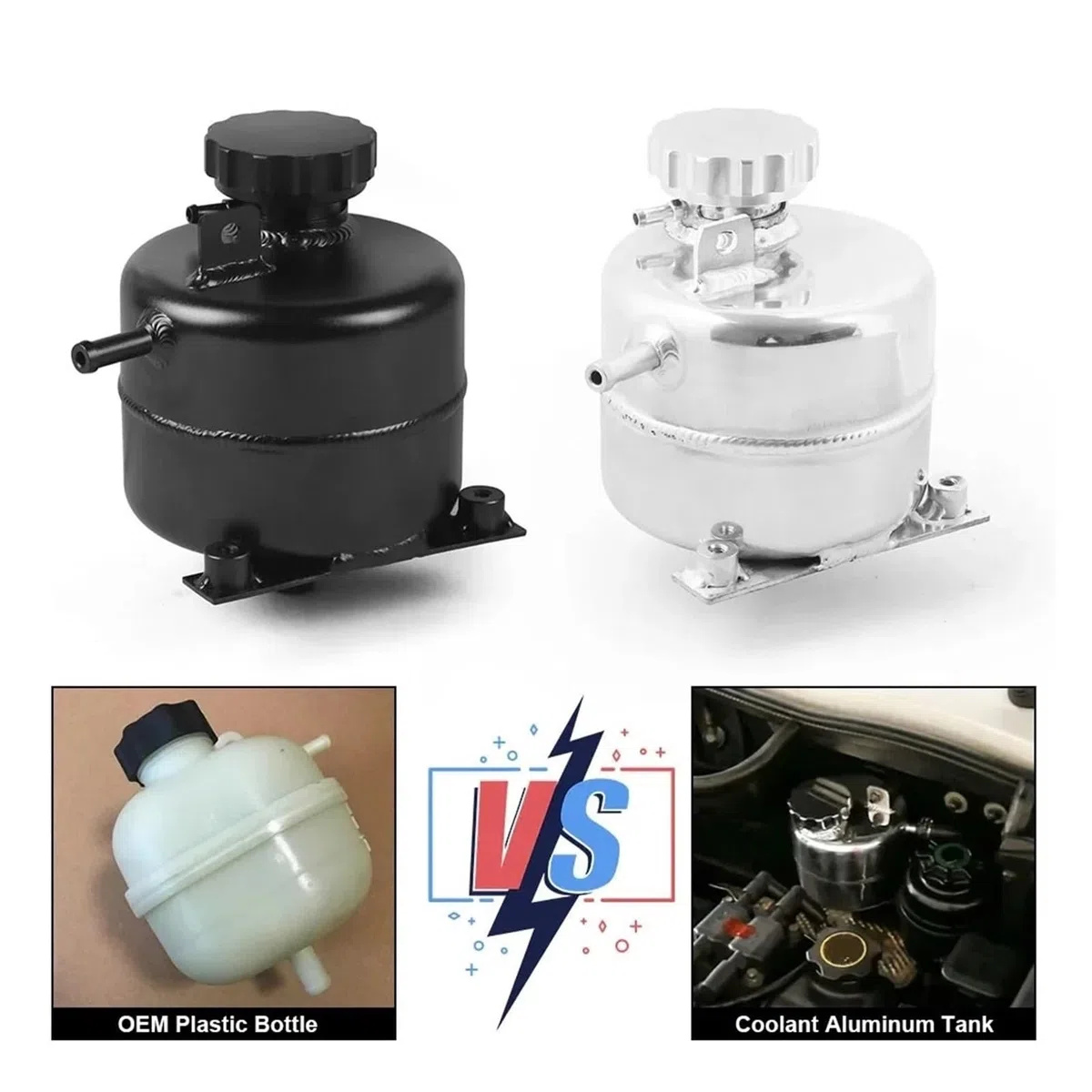 Vaschette Liquido Radiatori Per Mini Per Cooper S R52 R53 Radiatore In Alluminio Argento Lucido Serbatoio Espansione Per Acqua Di Raffreddamento(Silver)