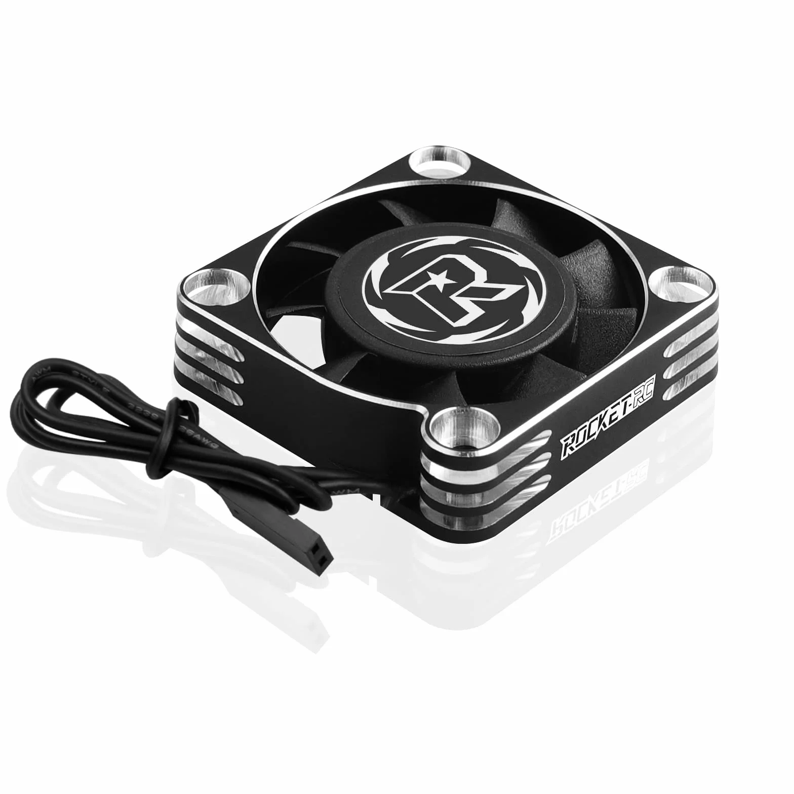 Ventola motore RC, Ventola di Raffreddamento Motore RC, 40 mm 16000 RPM 3650 540 550 ESC dissipatore di calore motore Brushless Ventola per 1/12 1/10 1/8 Scale RC Auto (argento nero)