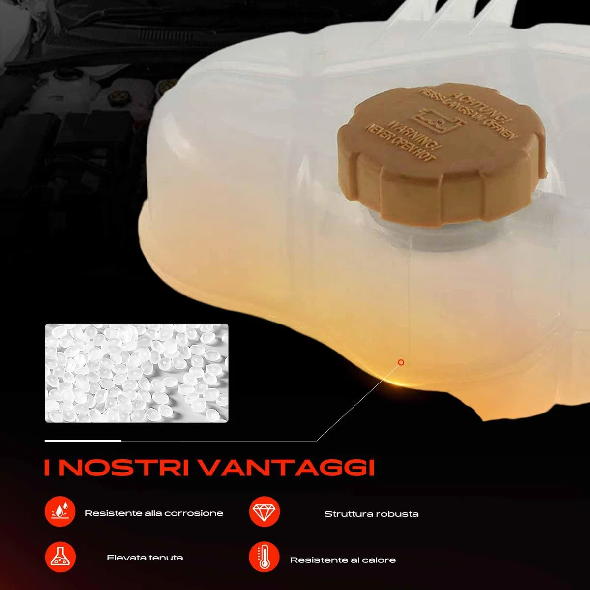 Frankberg Serbatoio di Espansione Refrigerante Intestazione Serbatoio Raffreddamento Compatibile con Corsa D S07 1.2 Corsa D S07 1.0 Corsa D S07 1.4 Corsa D S07 1.2 LPG Corsa D S07 1.4 LPG 13312277