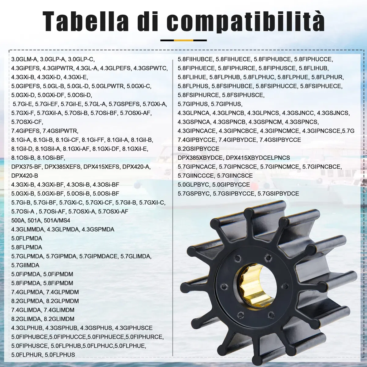 Girante per Pompa dell’Acqua, 12 Lame, 09-1027B 09-1027B-1 OMC 3588256