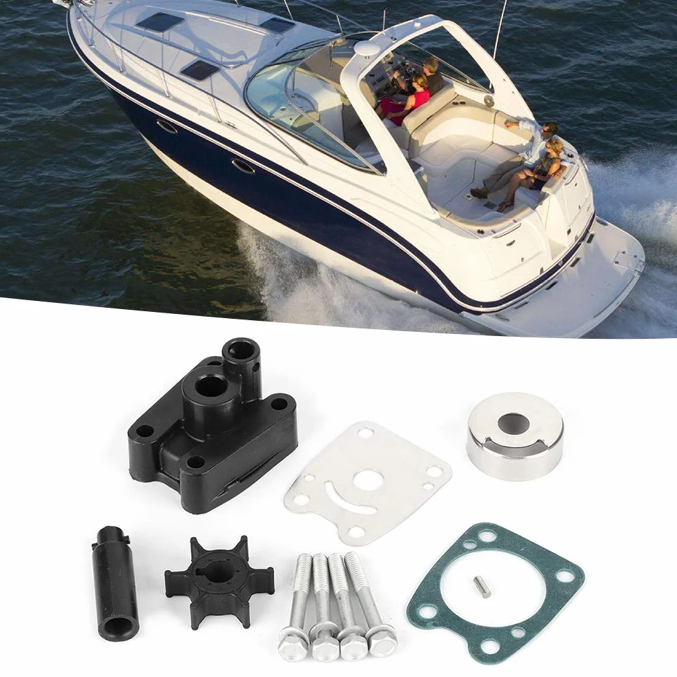 Qiilu Kit di riparazione della girante della pompa dell'acqua, 6E0-W0078- Kit di riparazione della girante della pompa dell'acqua fuoribordo Adatto per 4 CV 5 CV 2A 4C fuoribordo
