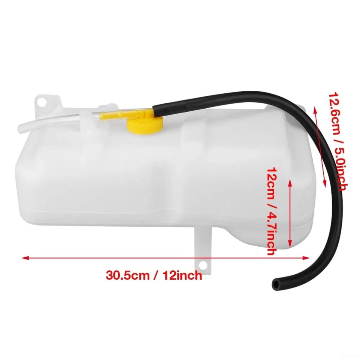 Serbatoio di espansione del liquido refrigerante in plastica a doppio tubo per Nissan Patrol Y60 88-97 per Ford Maverick 88-94 2.8L 3.0L 4.2L Motore sostituisce 17931-NI020DO Bianco