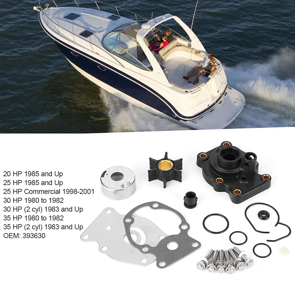 Acouto Kit di Riparazione Girante della Pompa per Motore Fuoribordo OMC # 393630, Adatto per Motore Fuoribordo con Girante della Pompa 20/25/30/35 1980-2005 393630 2 393630 dell'acqua