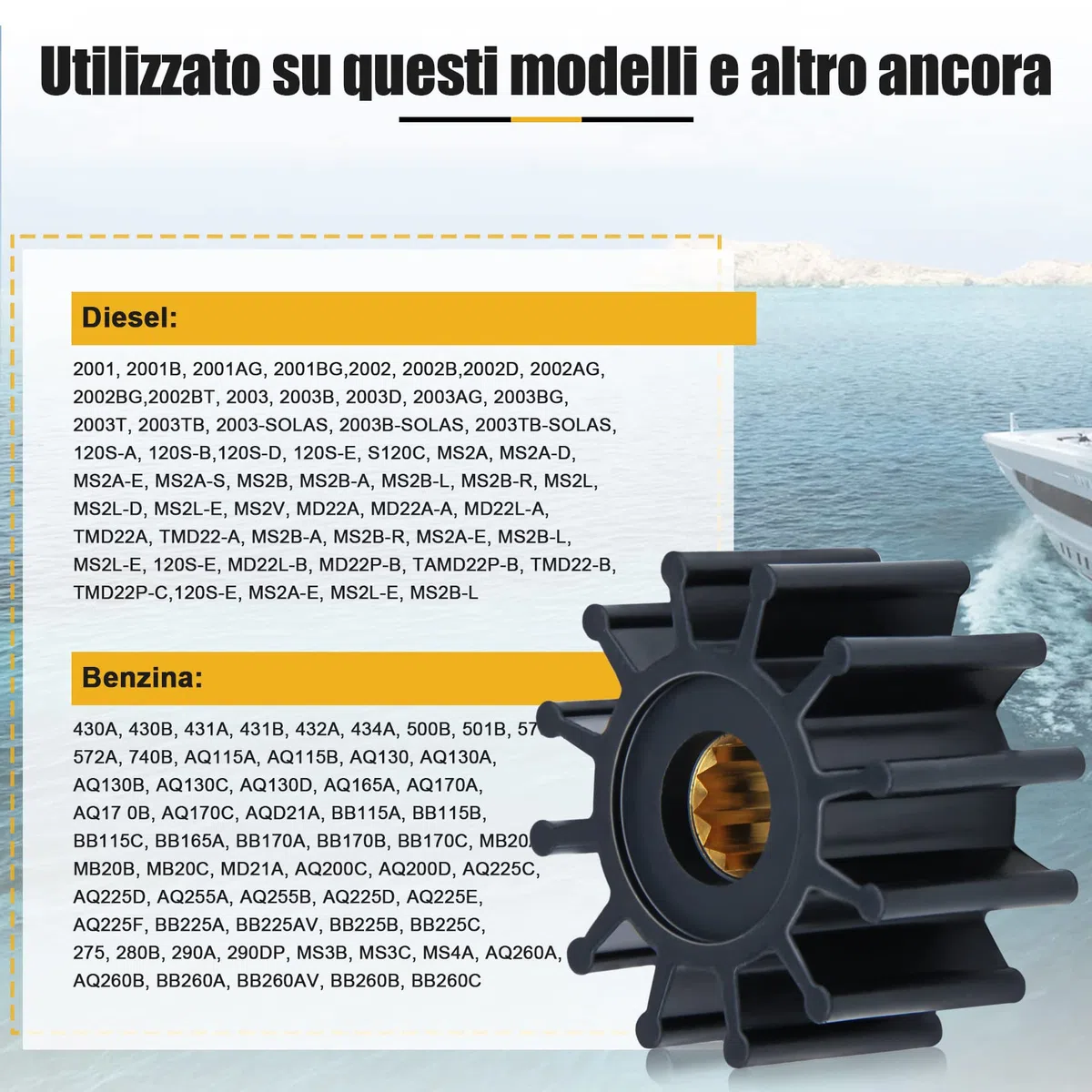 Girante per Pompa dell’Acqua, 12 Lame, 09-1027B 09-1027B-1 OMC 3588256