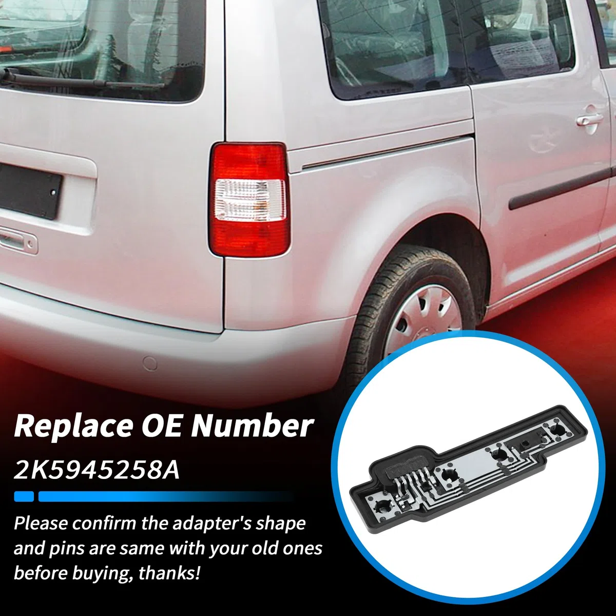 Porta Lampadina Posteriore Destra per Volkswagen Caddy 2004-2014 Circuito Luce Posteriore Porta Lampadina per VW Caddy Sostituisce 2K5945258A
