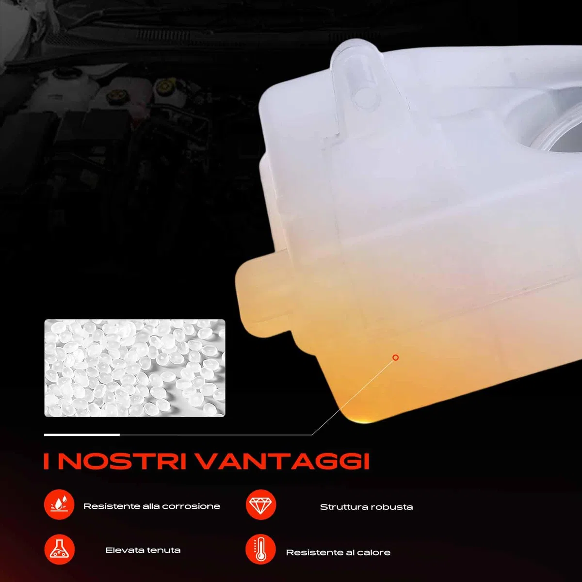 Frankberg Serbatoio di Espansione Refrigerante Intestazione Serbatoio Raffreddamento Compatibile con Twingo I C06 1.2 1.2 16V 1993-2007 Replace# 7701473018