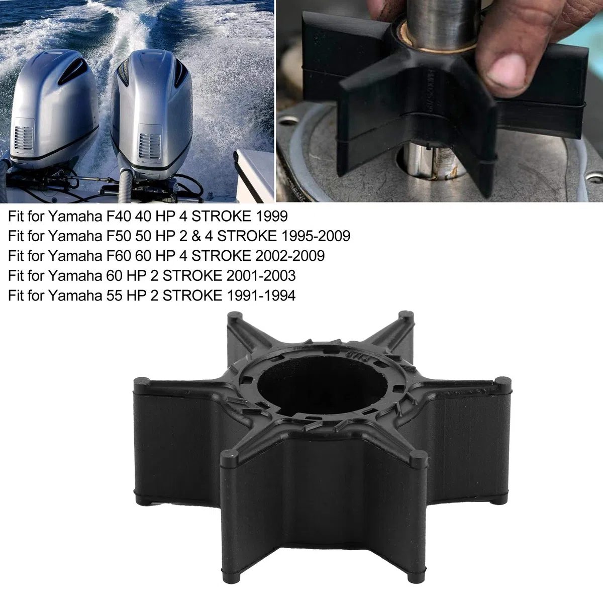 Girante Pompa Acqua 6h3-44352-00 Ricambio per 40 50 F40 F50 F60 - Gomma Marina, Resistente alla Corrosione, Facile Installazione