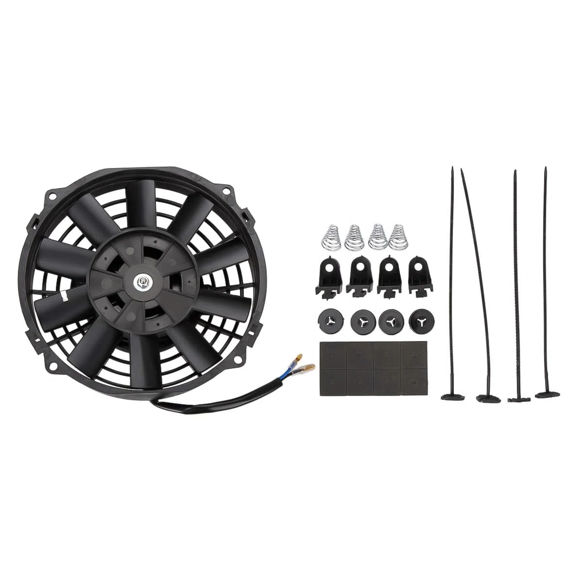 Ventola di raffreddamento per radiatore elettrico sottile da 7" 12v 80w - Ventola universale per motore a lama curva con kit di montaggio ABS nero per auto, camion, sistemi HVAC