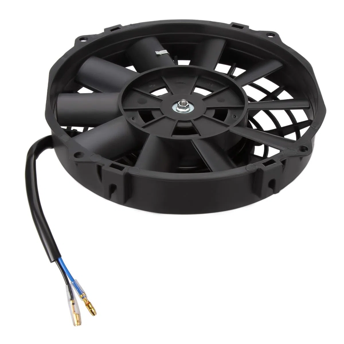 Ventola di raffreddamento per radiatore elettrico sottile da 7" 12v 80w - Ventola universale per motore a lama curva con kit di montaggio ABS nero per auto, camion, sistemi HVAC