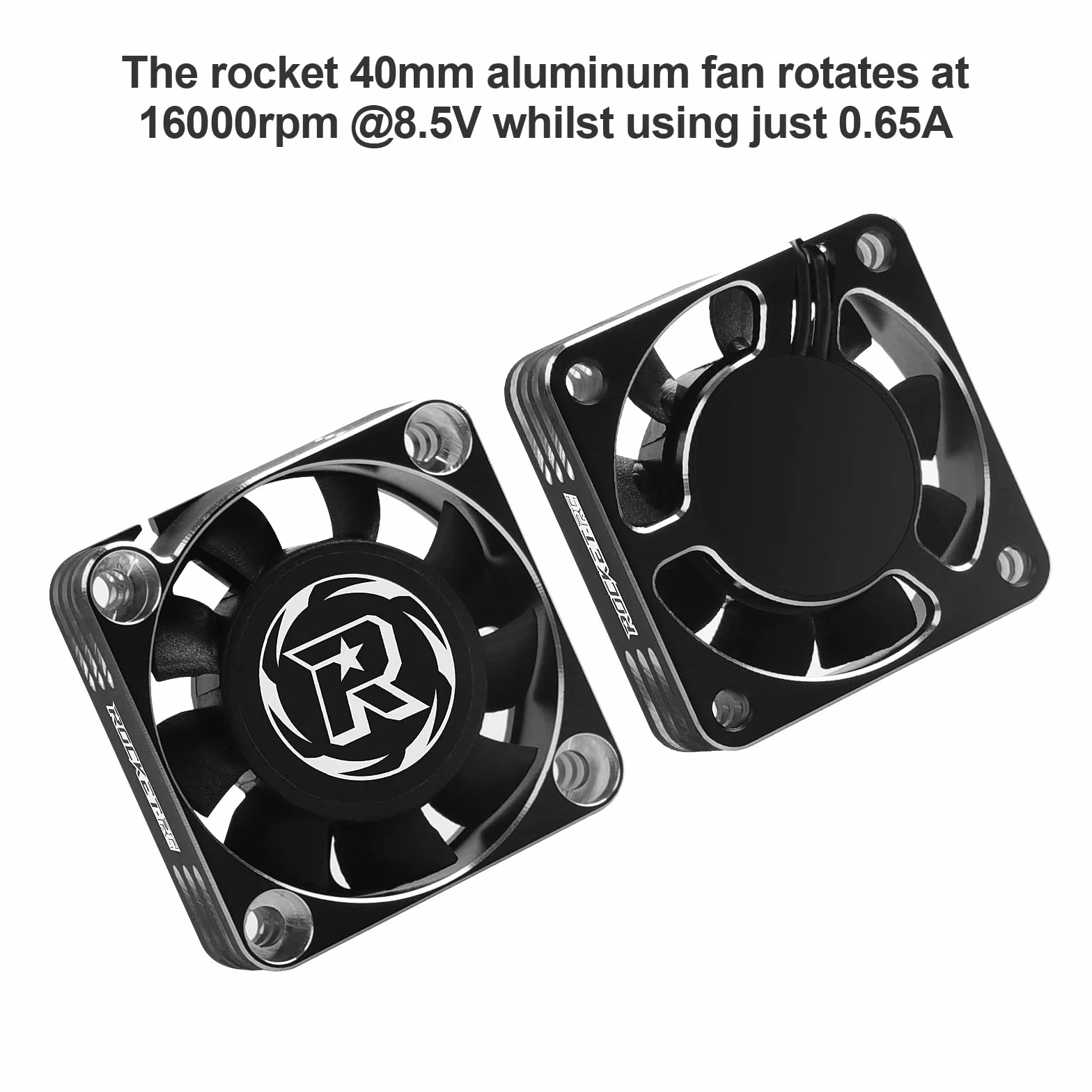 Ventola motore RC, Ventola di Raffreddamento Motore RC, 40 mm 16000 RPM 3650 540 550 ESC dissipatore di calore motore Brushless Ventola per 1/12 1/10 1/8 Scale RC Auto (argento nero)