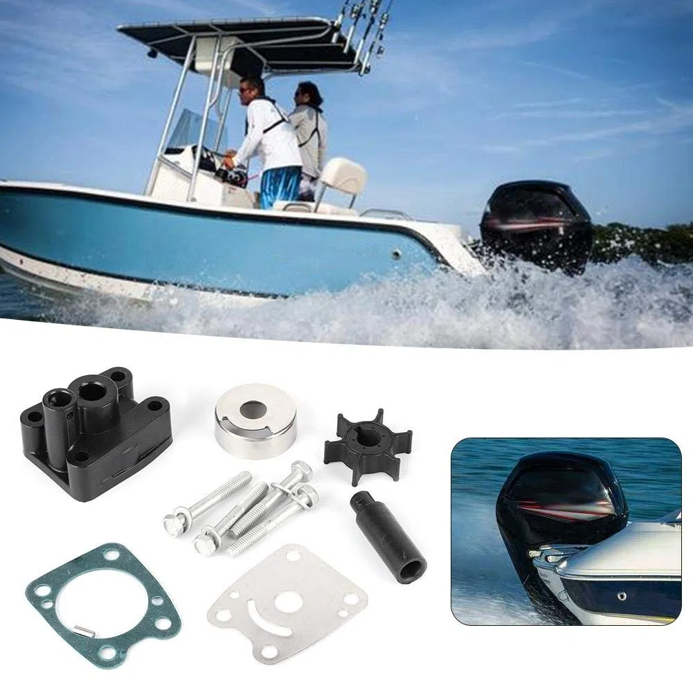 Qiilu Kit di riparazione della girante della pompa dell'acqua, 6E0-W0078- Kit di riparazione della girante della pompa dell'acqua fuoribordo Adatto per 4 CV 5 CV 2A 4C fuoribordo